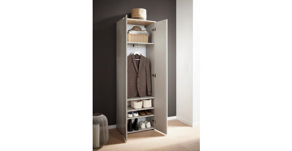 GARDEROBENSCHRANK  in 60,2/191,6/38 cm  - Kaschmir/Eichefarben, Design, Holzwerkstoff/Kunststoff (60,2/191,6/38cm) - Voleo