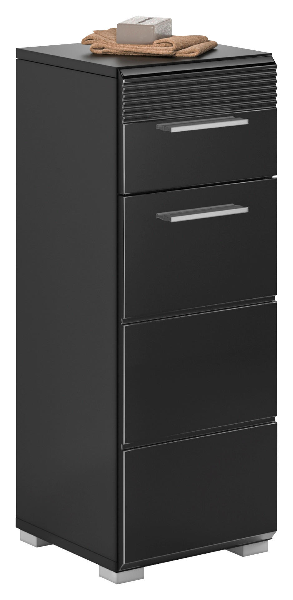 UNTERSCHRANK 60/70/30 cm   - Schwarz Hochglanz/Schwarz, MODERN, Holzwerkstoff/Kunststoff (60/70/30cm) - MID.YOU
