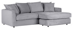 ECKSOFA Hellgrau Cord  - Hellgrau/Schwarz, Design, Kunststoff/Textil (235/175cm) - Carryhome