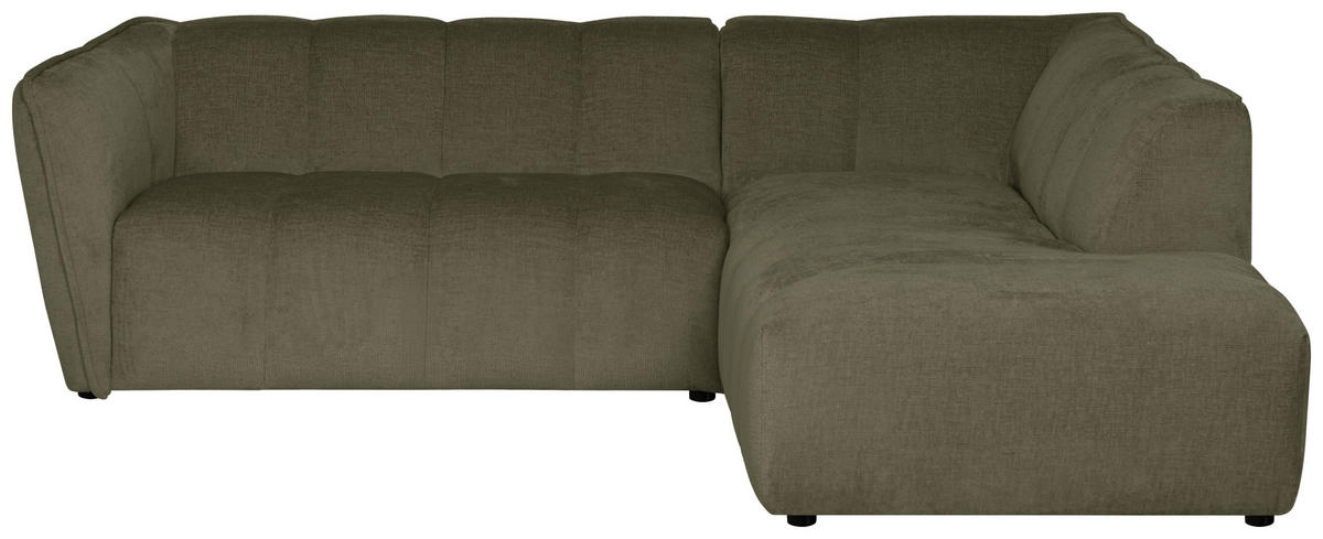 ECKSOFA LIVOLI in Chenille Grün  230/218 cm  - Schwarz/Grün, Design, Textil (230/218cm) - MID.YOU