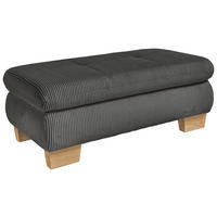 HOCKER Cord Anthrazit  - Eiche Bianco/Anthrazit, KONVENTIONELL, Holz/Textil (129/49/64cm) - SetOne by Musterring