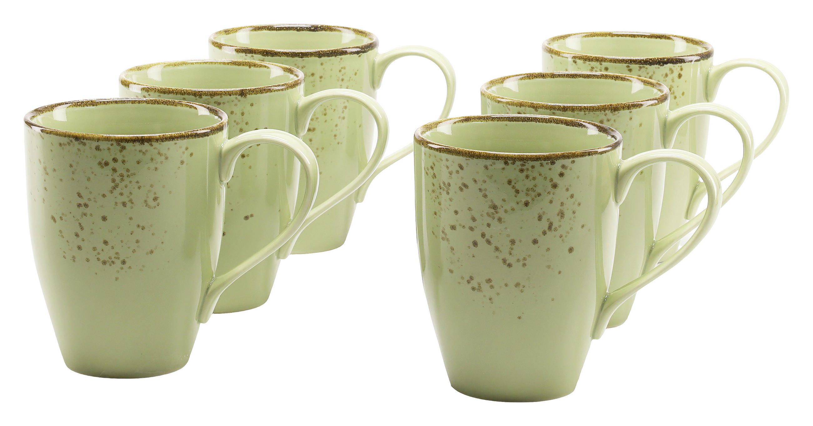 SET KAFFEMUGGAR 6 delar  - grön, Trend, keramik (300ml) - Creatable
