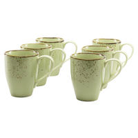 KAFFEEBECHERSET 6-teilig  - Grün, Trend, Keramik (300ml) - Creatable