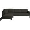 ECKSOFA in Flachgewebe Anthrazit  - Anthrazit, Design, Textil/Metall (230/254cm) - Johann Jakob