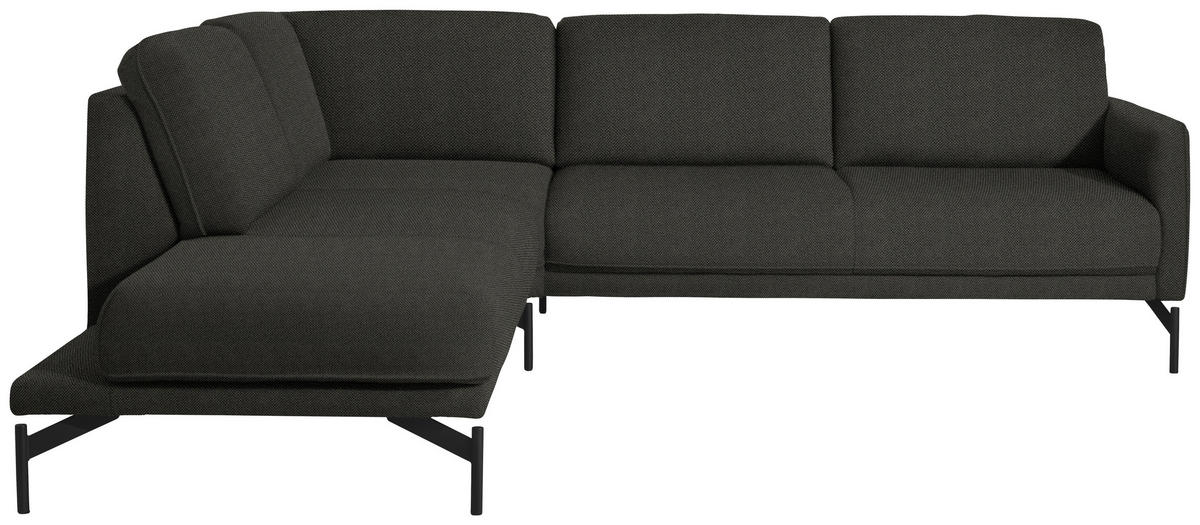 ECKSOFA in Flachgewebe Anthrazit  - Anthrazit, Design, Textil/Metall (230/254cm) - Johann Jakob