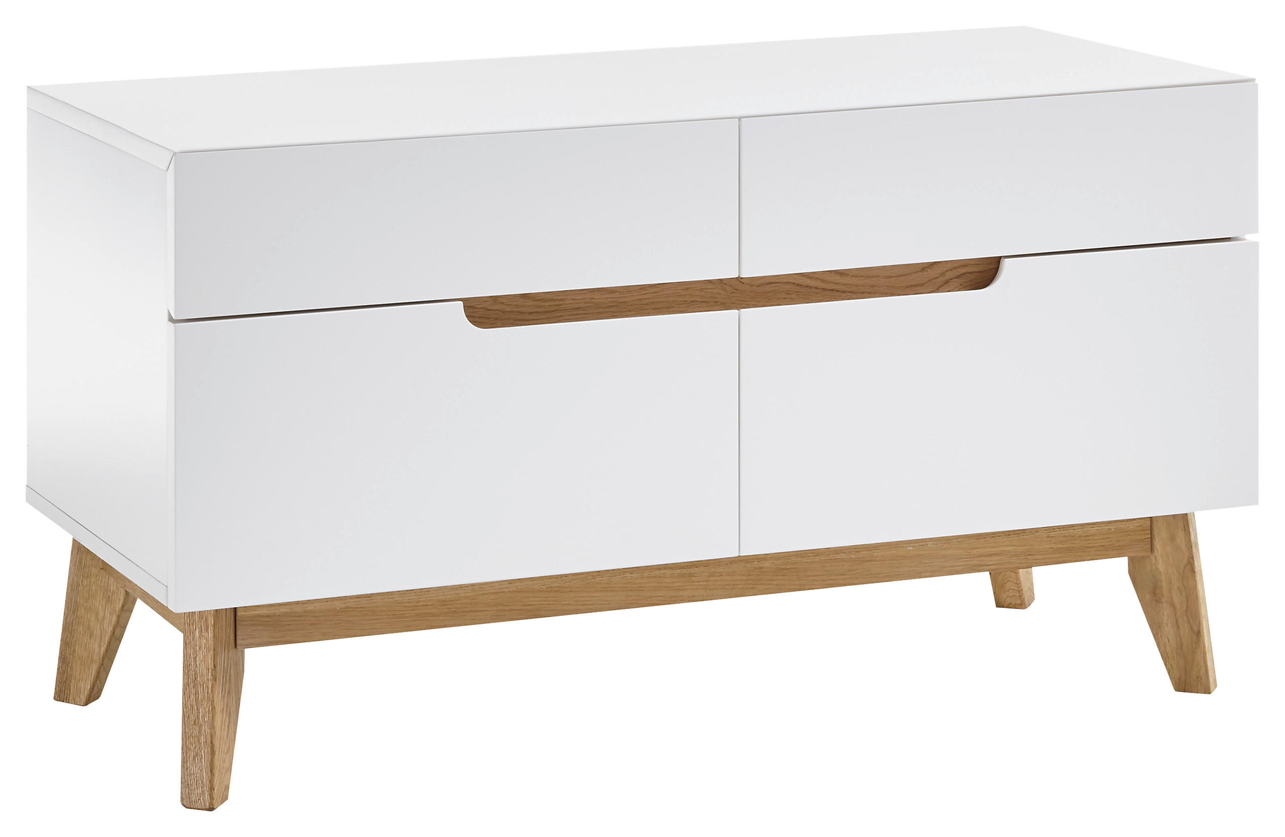GARDEROBENBANK 97/53/40 cm - Weiss/Eichefarben, Design, Holz/Holzwerkstoff (97/53/40cm)
