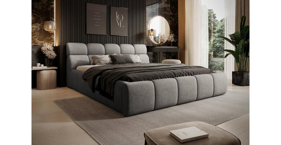 POLSTERBETT 160/200 cm,  in Greige,  - Greige/Schwarz, Design, Kunststoff/Textil (160/200cm) - Esposa