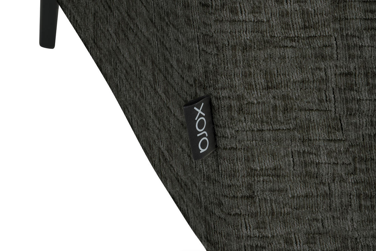 ECKSOFA in Chenille Graubraun  280/205 cm  - Graubraun/Schwarz, Design, Textil/Metall (280/205cm) - Xora
