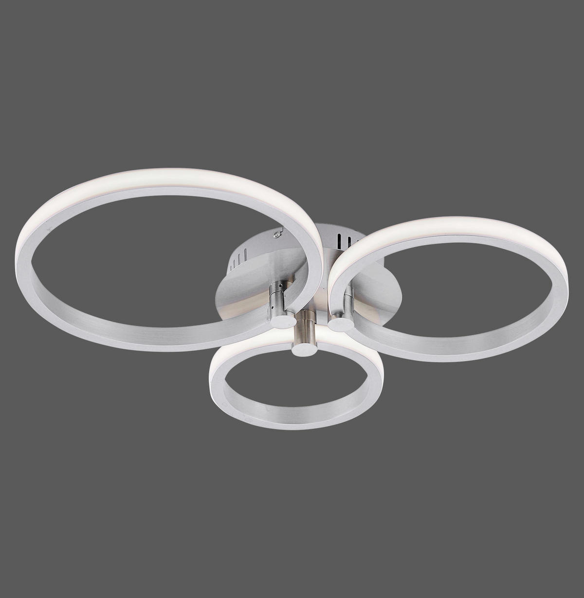 LED-DECKENLEUCHTE Johanna 49/40/8,5 cm   - Silberfarben, Design, Metall (49/40/8,5cm)