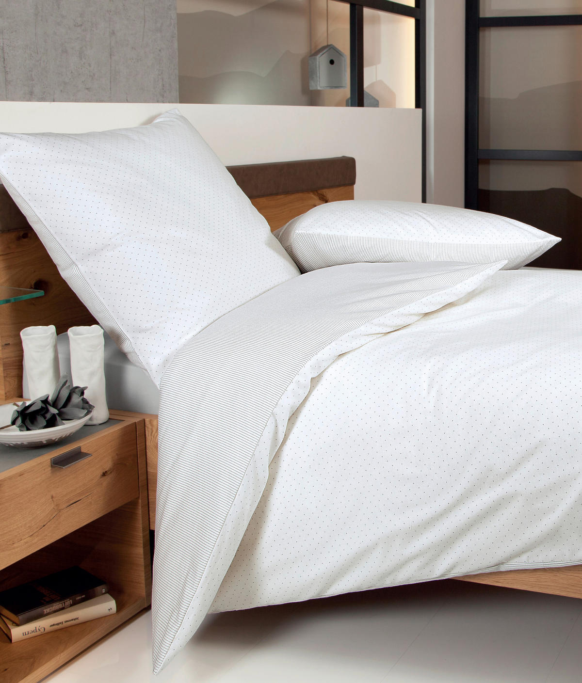 WENDEBETTWÄSCHE Biber 135/200 cm  - Grau, Basics, Textil (135/200cm) - Janine