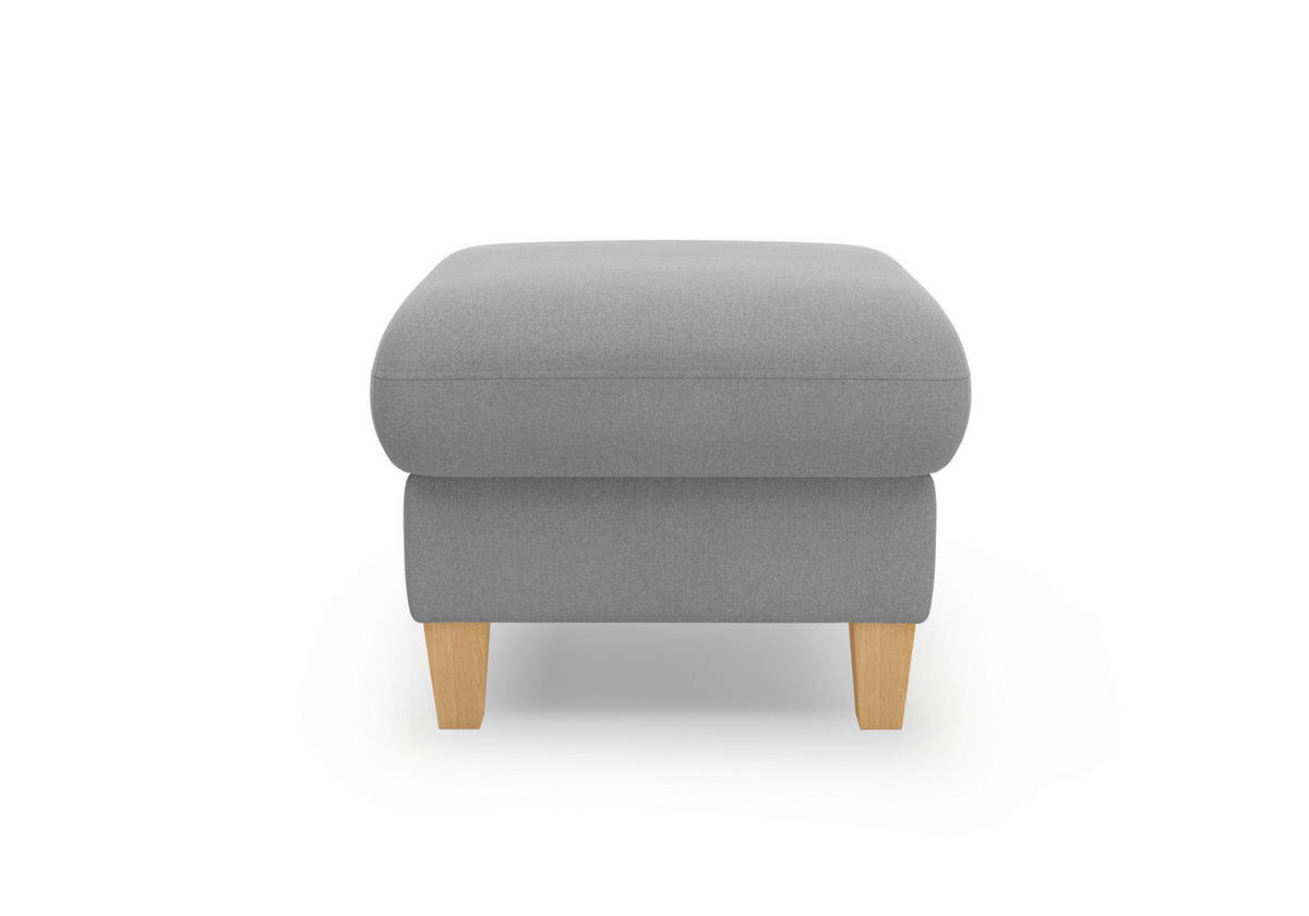 HOCKER Flachgewebe Grau  - Eichefarben/Grau, KONVENTIONELL, Holz/Textil (58/47/58cm) - Sit & More
