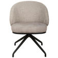 ARMLEHNSTUHL  Typenauswahl, Sitzfläche 360° drehbar, automatische Rückholfunktion Chenille, Flanell  - Taupe/Schwarz, Design, Textil/Metall (61/83/60cm) - Novel