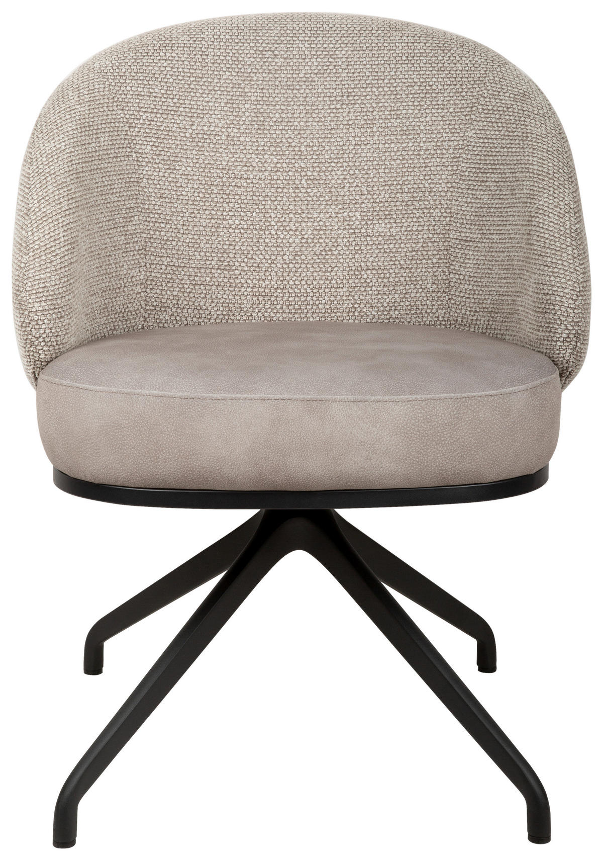 ARMLEHNSTUHL  Typenauswahl, Sitzfläche 360° drehbar, automatische Rückholfunktion Chenille, Flanell  - Taupe/Schwarz, Design, Textil/Metall (61/83/60cm) - Novel