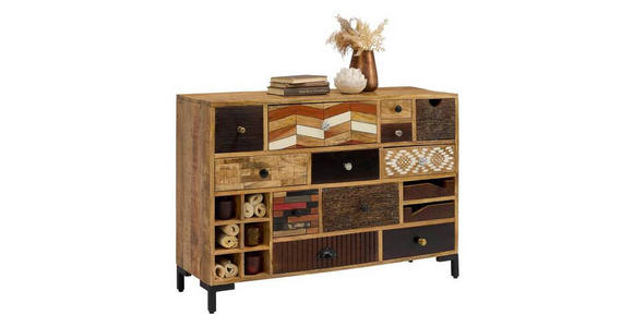 KOMMODE in 115/80/35 cm - Multicolor/Schwarz, LIFESTYLE, Keramik/Holz (115/80/35cm) - Landscape
