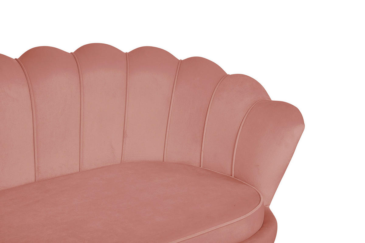3-SITZER-SOFA in Samt Rosa  - Goldfarben/Rosa, MODERN, Textil/Metall (180/78/76cm) - Livetastic