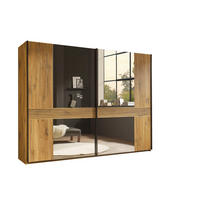 ŠATNÍ SKŘÍŇ S POSUVNÝMI DVEŘM, barvy dubu, 270,5/210/62,5 cm - barvy dubu/antracitová, Moderní, kov/kompozitní dřevo (270,5/210/62,5cm) - Carryhome