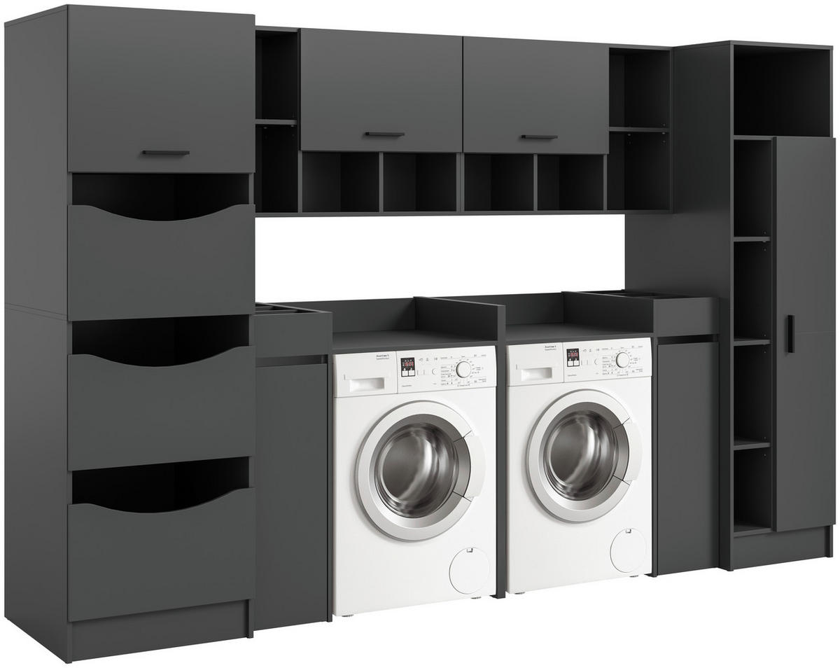 HAUSWIRTSCHAFTSRAUM 300/195/68 cm  in Anthrazit  - Anthrazit, Basics, Holzwerkstoff (300/195/68cm) - MID.YOU