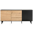 SIDEBOARD Schwarz, Eiche Artisan Einlegeböden  - Schwarz/Eiche Artisan, Design, Holzwerkstoff/Metall (178/78/40cm) - Xora