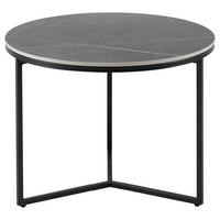 BEISTELLTISCH 60/60/45 cm Grau, Schwarz rund  - Schwarz/Grau, Design, Keramik/Metall (60/60/45cm) - Livetastic