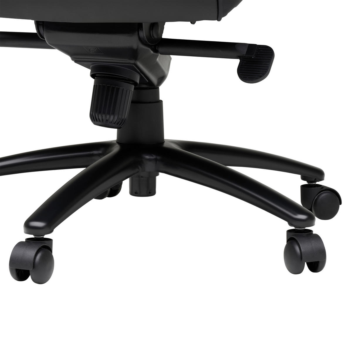 CHEFSESSEL  in Lederlook Schwarz, Chromfarben  - Chromfarben/Schwarz, MODERN, Kunststoff/Textil (64/115/121/69cm) - MID.YOU