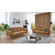 2-SITZER-SOFA  in Echtleder Haselnussfarben   - Eichefarben/Beige, Natur, Leder/Holz (207/86/87cm) - Valnatura