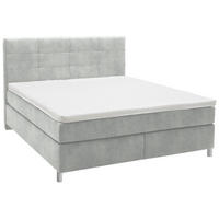 BOXSPRINGBETT 160/200 cm  in Hellgrau  - Chromfarben/Hellgrau, Konventionell, Kunststoff/Textil (160/200cm) - Voleo