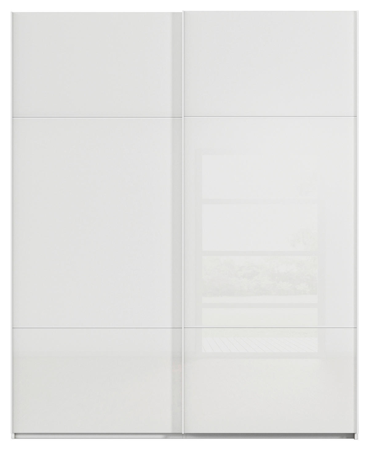 SCHWEBETÜRENSCHRANK in Weiss  - Weiss, Konventionell, Glas/Holzwerkstoff (162/223/68cm) - Novel