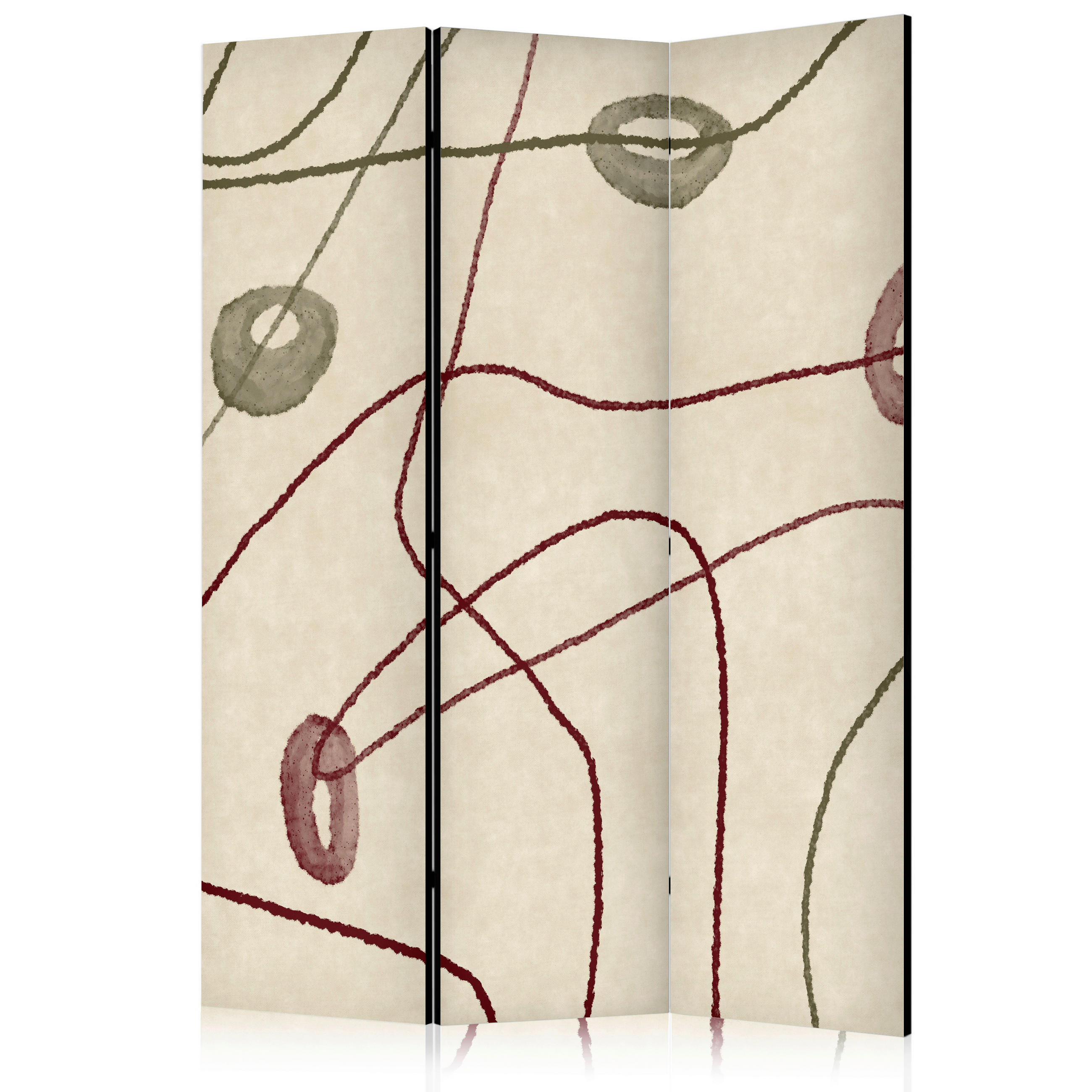 SKÄRMVÄGG  i textil  brun, beige  - beige/brun, Basics, textil (135/172/3cm) - artgeist