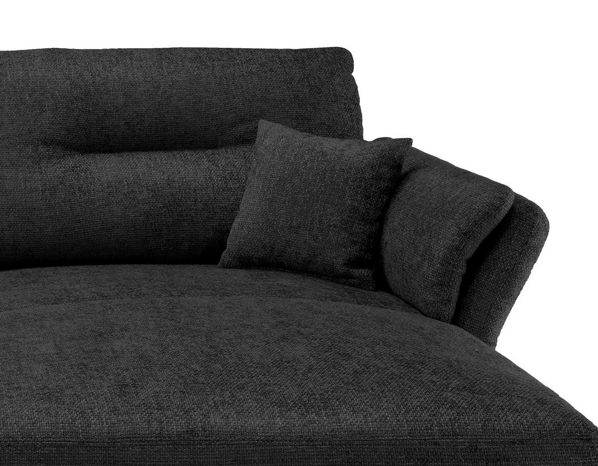 ECKSOFA in Struktur Schwarz  - Schwarz, Modern, Holz/Textil (269/172cm) - MID.YOU