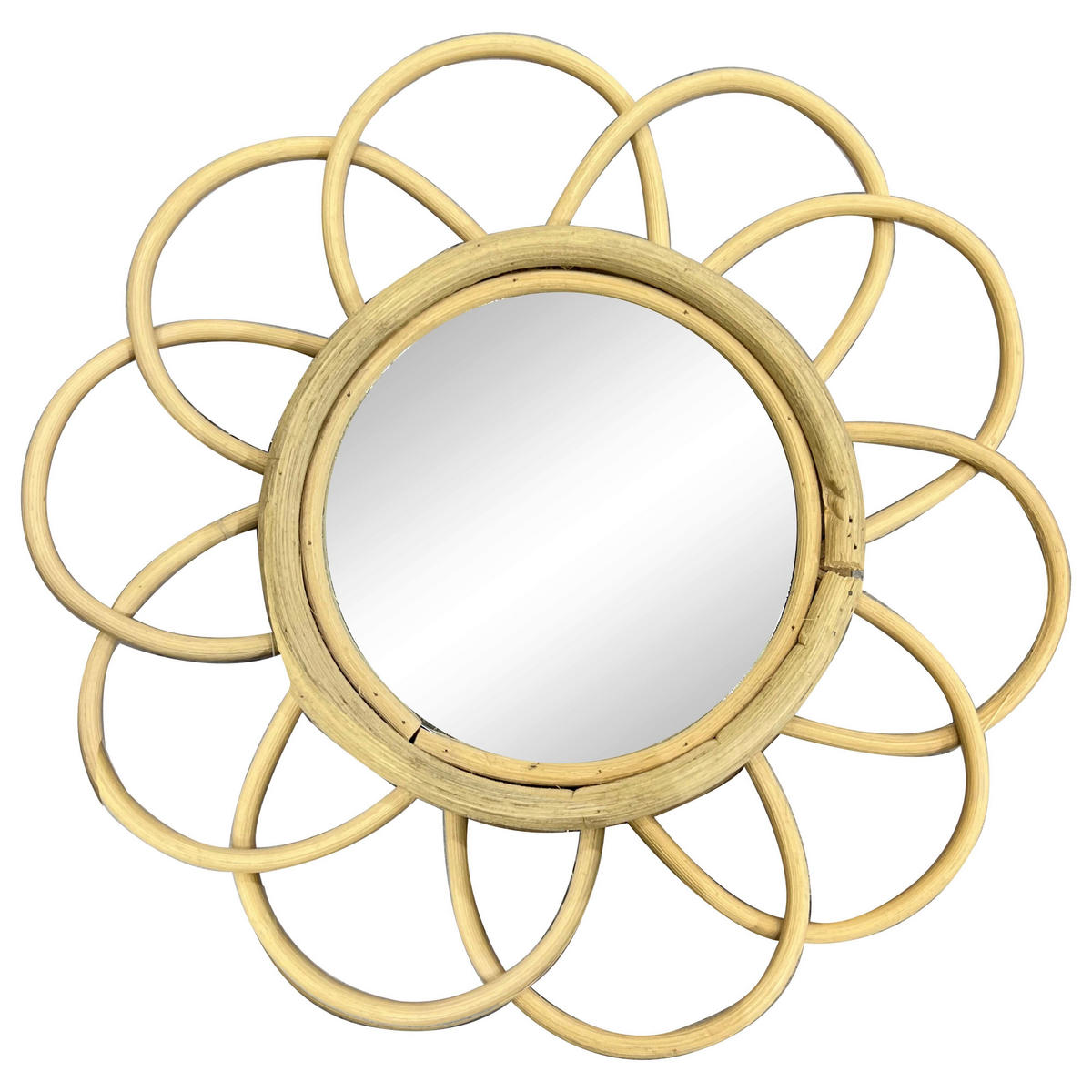 WANDSPIEGEL Rattan Naturfarben  - Klar/Naturfarben, LIFESTYLE, Glas/Naturmaterialien (21/21/2cm) - Ambia Home