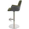 BARHOCKER in Grün, Schwarz, Edelstahlfarben  - Edelstahlfarben/Schwarz, Design, Holz/Textil (56/100/56cm) - Novel