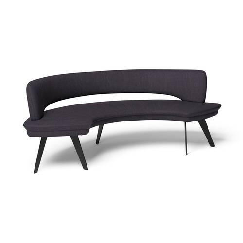 SITZBANK 238/84/154 cm Echtleder Pflaume Metall  - Pflaume/Schwarz, Design, Leder/Metall (238/84/154cm) - Joop!