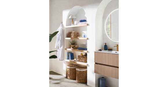 WASCHTISCHKOMBI 80 cm - Eichefarben/Weiß, KONVENTIONELL, Keramik/Holzwerkstoff (80cm) - Xora
