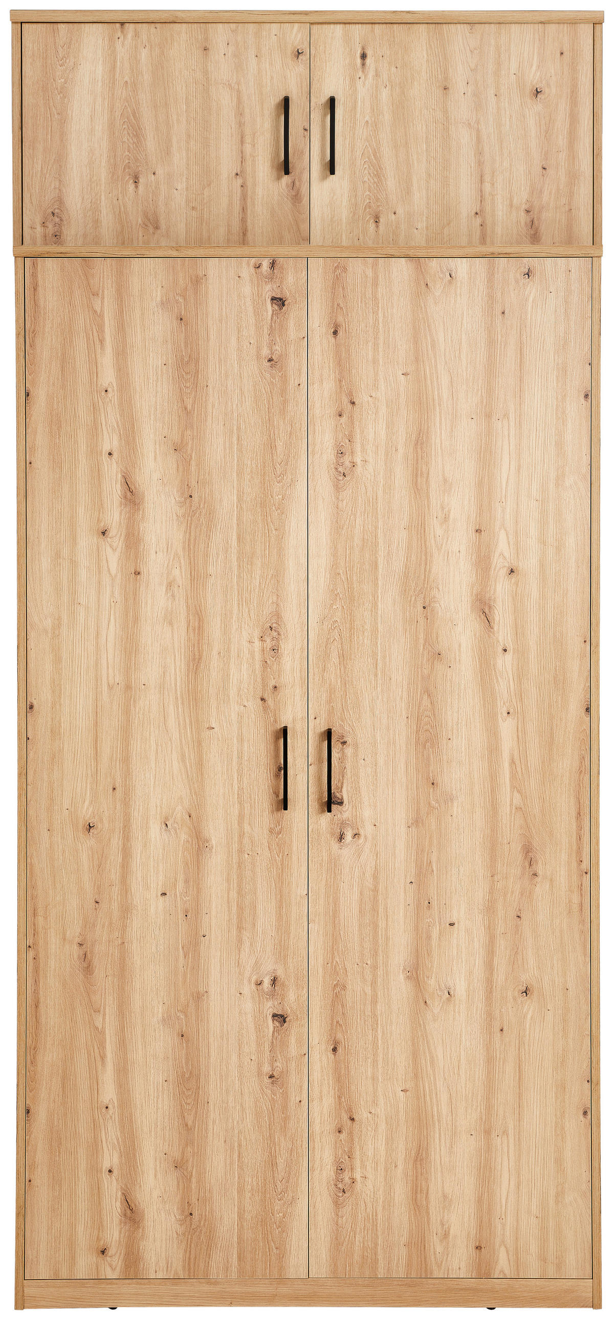 AUFSATZSCHRANK 106/43/54 cm   - Schwarz/Eiche Artisan, Basics, Holzwerkstoff/Metall (106/43/54cm) - Xora