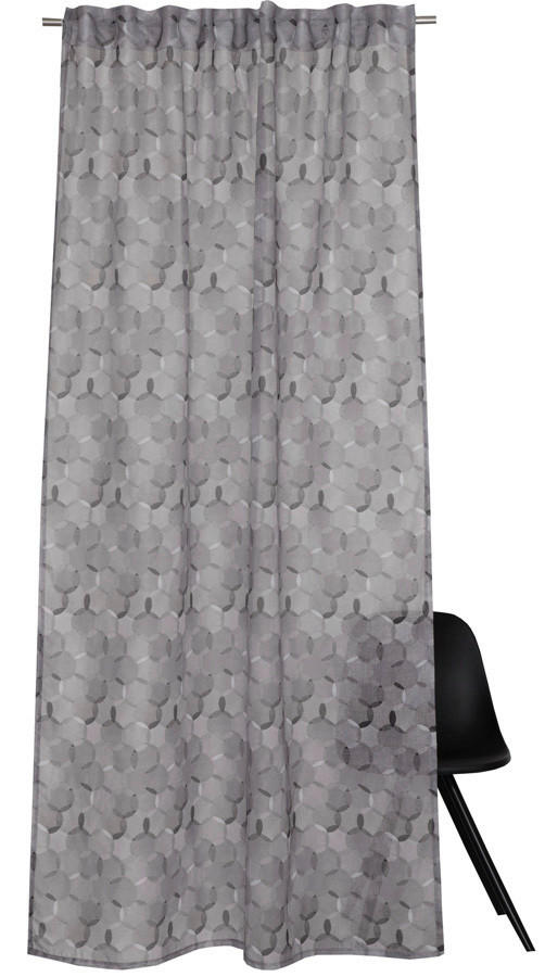 FERTIGVORHANG  transparent   130/250 cm  - Dunkelgrau/Hellgrau, Design, Textil (130/250cm) - Esprit