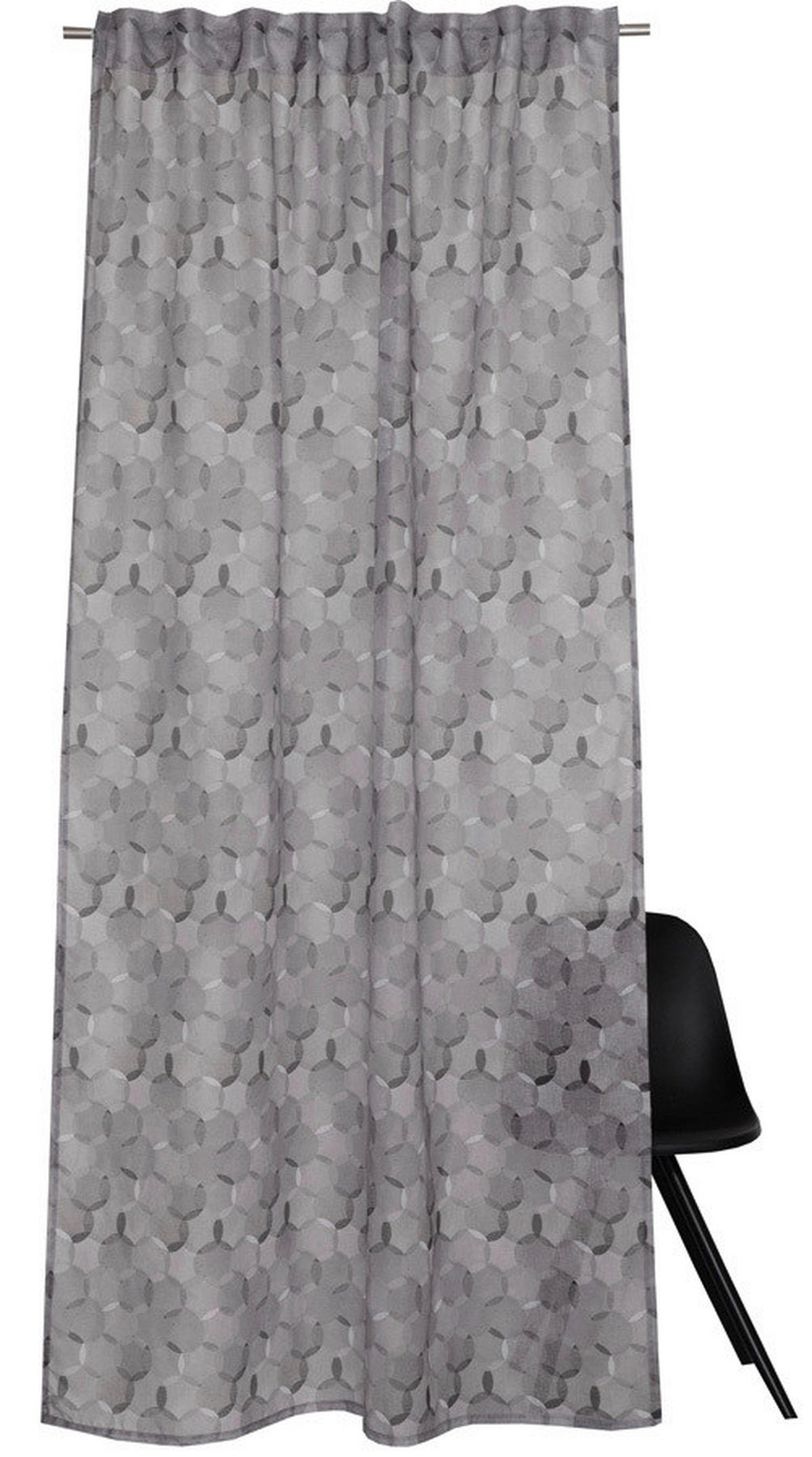 FERTIGVORHANG  transparent   130/250 cm  - Dunkelgrau/Hellgrau, Design, Textil (130/250cm) - Esprit