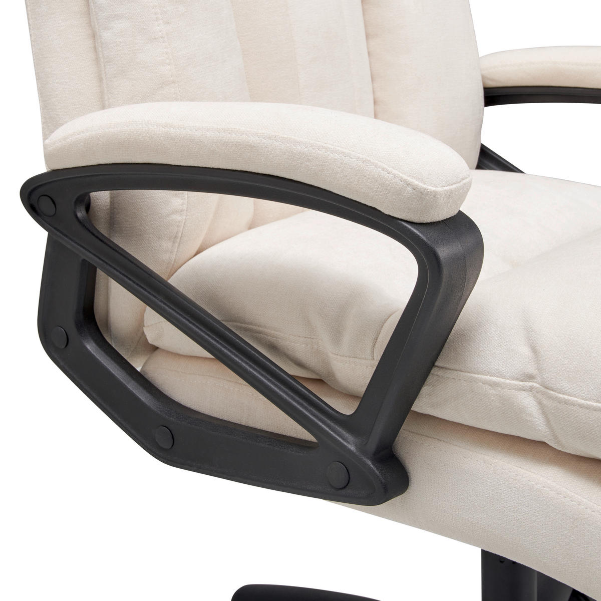 CHEFSESSEL  in Chenille Beige  - Beige/Schwarz, Lifestyle, Holz/Kunststoff (66/114-122/71cm) - MID.YOU