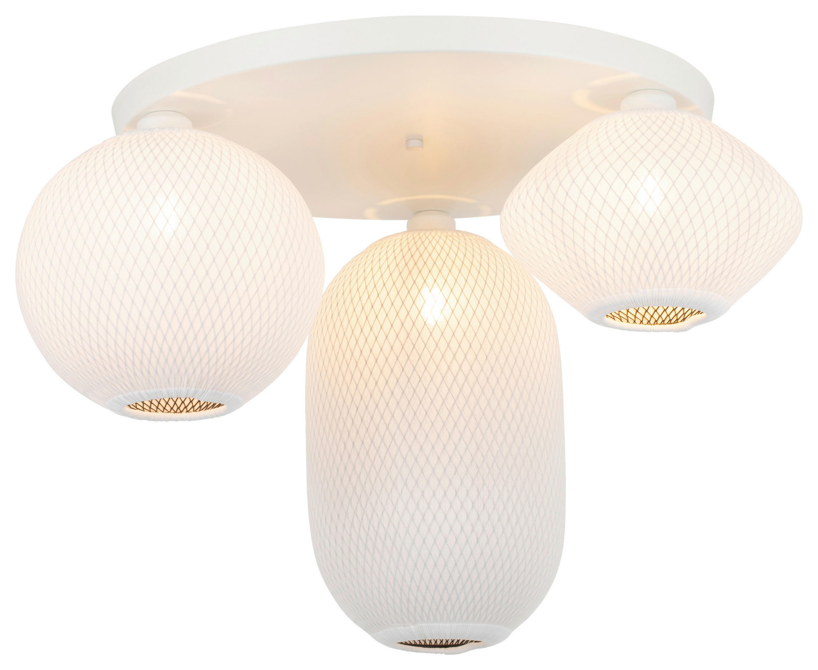 DECKENLEUCHTE    68/68/42 cm  - Beige, Design, Textil/Metall (68/68/42cm) - Collet's Monde