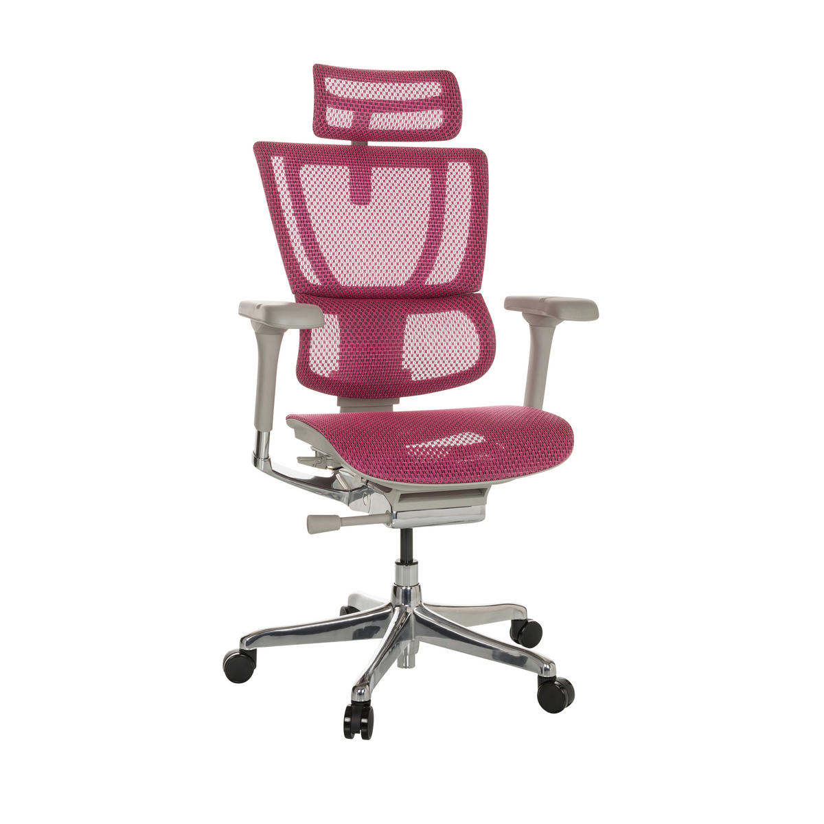 DREHSTUHL Netz Rosa  - Beige/Silberfarben, Basics, Kunststoff/Textil (69/116-138/66cm) - MID.YOU