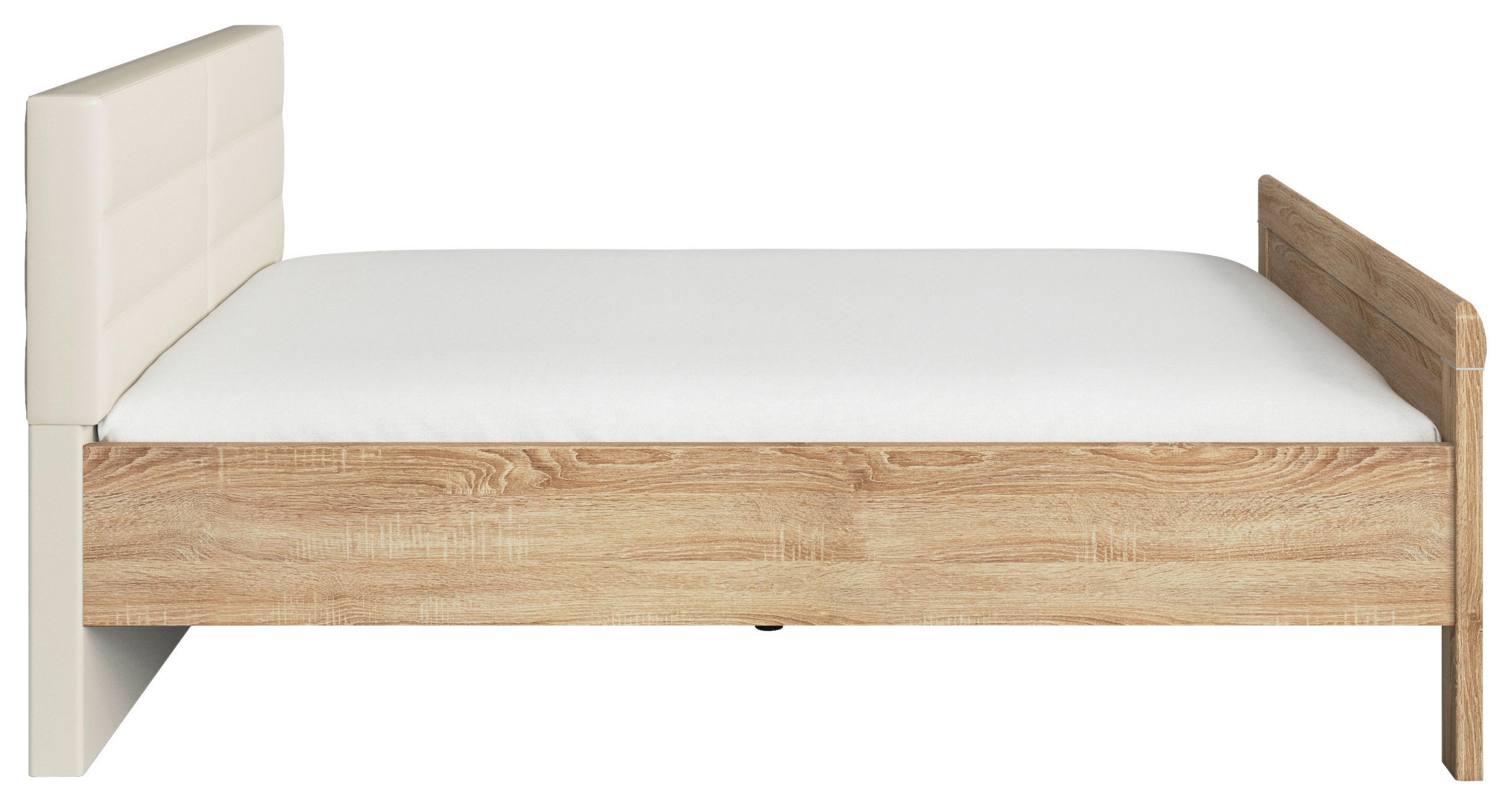 BETT 140/200 cm  in Champagner, Sonoma Eiche  - Champagner/Sonoma Eiche, Design (140/200cm) - Novel