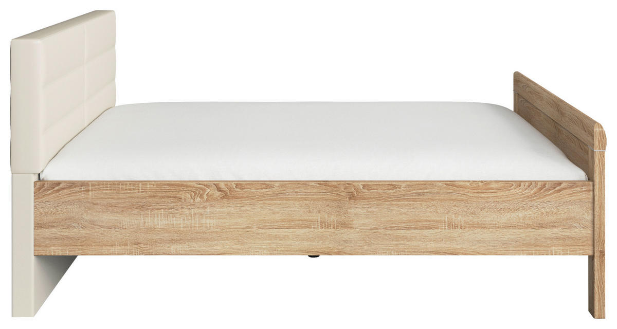 BETT 160/200 cm  in Champagner, Sonoma Eiche  - Champagner/Sonoma Eiche, Design (160/200cm) - Novel