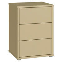 NACHTSCHRANK 50/69/42 cm  - Silberfarben/Hellgelb, Trend, Holzwerkstoff/Kunststoff (50/69/42cm) - Carryhome
