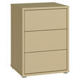 NACHTSCHRANK 50/69/42 cm  - Silberfarben/Hellgelb, Trend, Holzwerkstoff/Kunststoff (50/69/42cm) - Carryhome