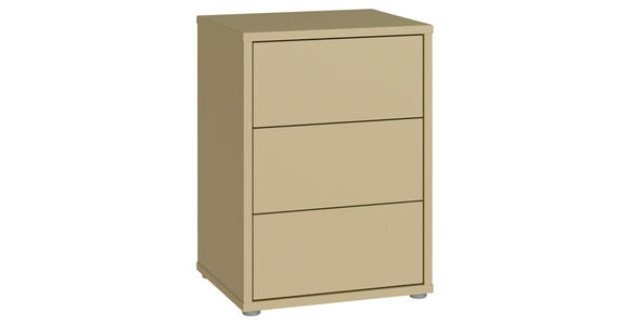 NACHTSCHRANK 50/69/42 cm  - Silberfarben/Hellgelb, Trend, Holzwerkstoff/Kunststoff (50/69/42cm) - Carryhome