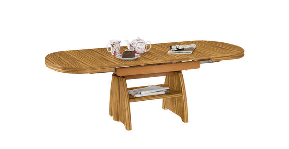 COUCHTISCH Eiche furniert 125-165,5/71/56-75 cm oval Braun, Eichefarben  - Eichefarben/Braun, KONVENTIONELL, Holzwerkstoff/Metall (125-165,5/71/56-75cm) - Venda