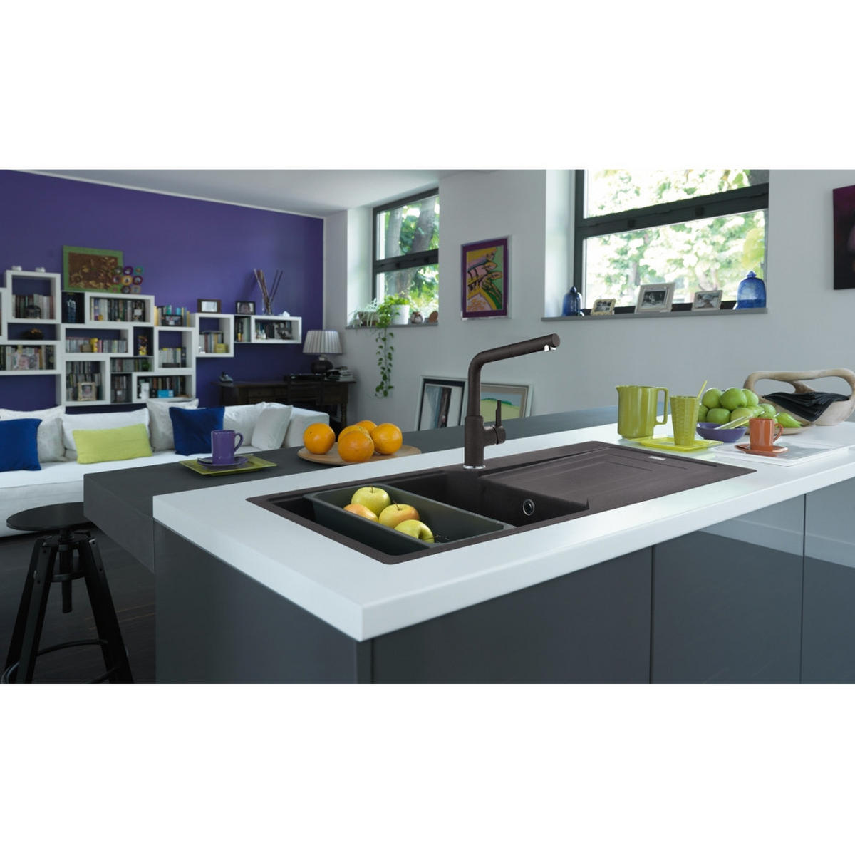 KÜCHENARMATUR - Graphitfarben, Basics, Metall (25,2/29,4/9,5cm) - Franke