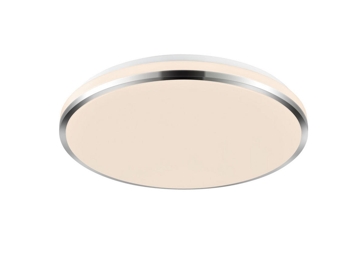 LED MENNYEZETI LÁMPA - króm/fehér, Lifestyle, műanyag/fém (45/6,5cm) - Novel