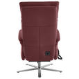 RELAXSESSEL in Leder Bordeaux - Edelstahlfarben/Bordeaux, Design, Leder/Metall (70/124/85cm) - Cantus