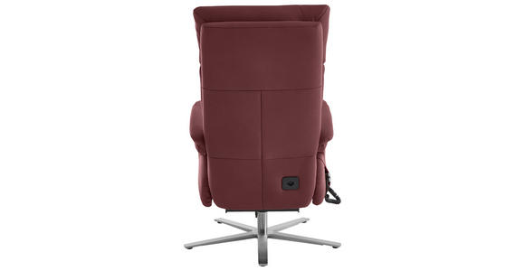 RELAXSESSEL in Leder Bordeaux - Edelstahlfarben/Bordeaux, Design, Leder/Metall (70/124/85cm) - Cantus