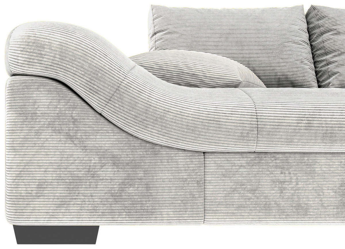 ECKSOFA Naturfarben Cord Zierkissen, Rückenkissen, Rücken echt  - Schwarz/Naturfarben, KONVENTIONELL, Holz/Textil (298/202cm) - Carryhome